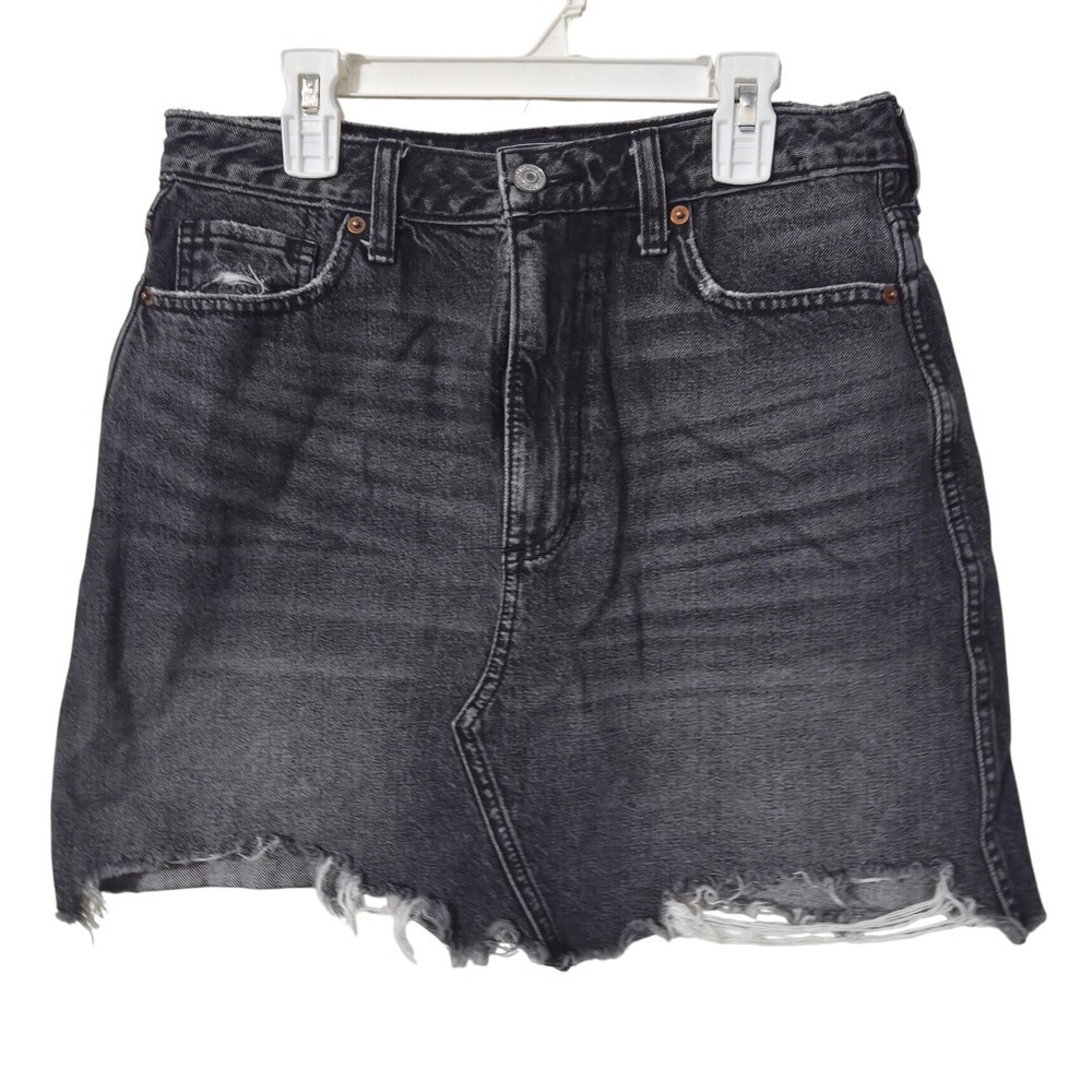 Abercrombie Fitch Zoe Natural Rise Vintage A Line Denim Skirt Gray Size 28